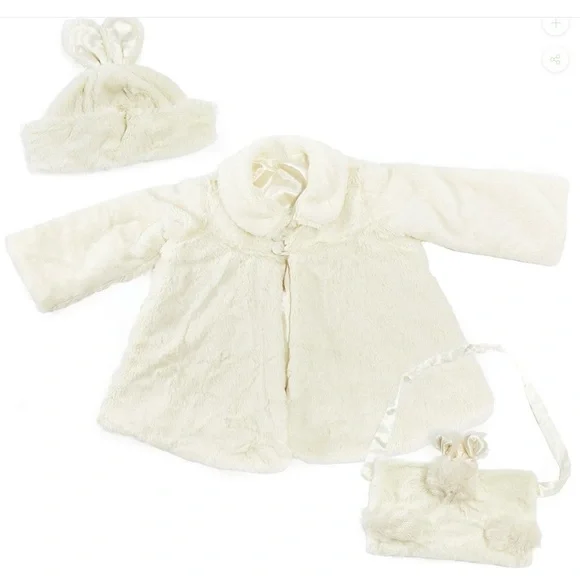 NEW - Bunnies By The Bay Glad Dreams Coat, Hat and Muff in Keepsake box - Picture 1 of 16